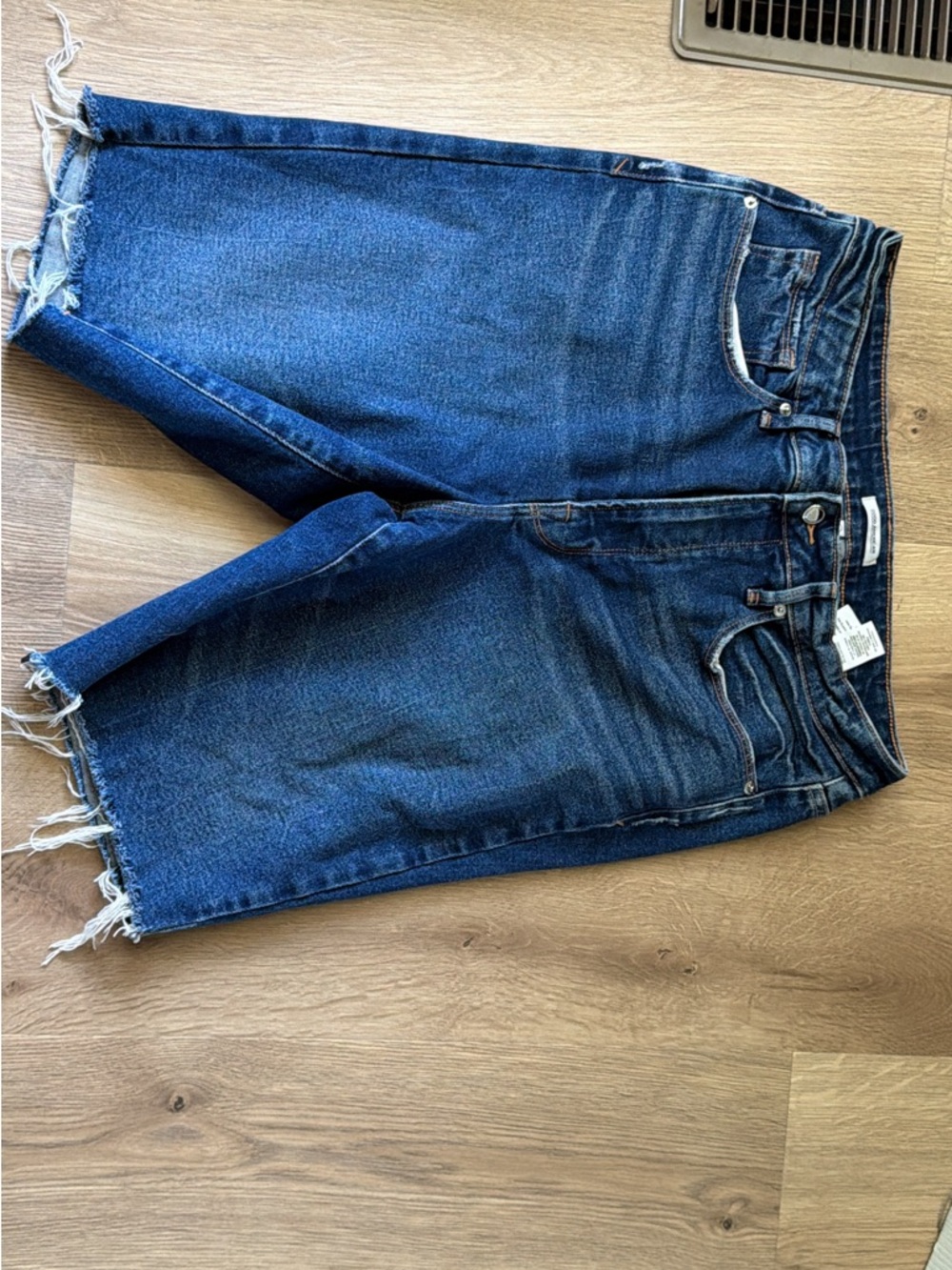Good American Dark Blue Denim Bermuda Shorts